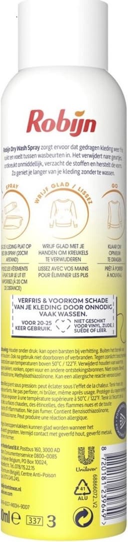 Zwitsal - Robijn Dry Wash Spray - Kleding Opfrisser - 3 x 200ml - Voordeelpack — thumbnail 2