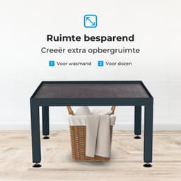 WassiStand Wasmachine Verhoger met Anti-Slip & Grip – Wasmachine Kast en Ombouw – Verhoging voor Wasmachine, Vaatwasser, Koelkast, Vriezer en Droger – Witgoed Verhoger - Inclusief 4 Dempers – Roestvrij – Maximaal 750 kg – 61x61x34cm - Grijs — thumbnail 2
