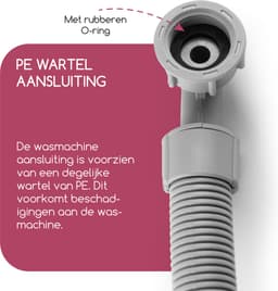 Fyveli - Wasmachine slang - 1.5 meter - 3/4" Universeel -Met Waterslot — thumbnail 5