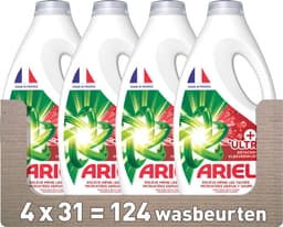 Ariel Vloeibaar Wasmiddel +Ultra Vlekverwijderaar - 4 x 31 Wasbeurten - Voordeelverpakking — thumbnail 1