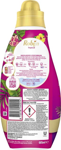 Robijn Klein & Krachtig Collections Vloeibaar Wasmiddel - Color Tropical - met 82% biologisch afbreekbare ingrediënten - 8 x 19 wasbeurten — thumbnail 2