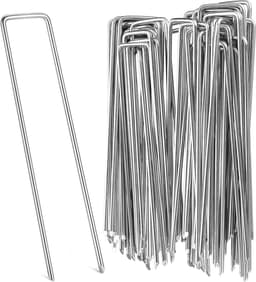 Allecto Premium - Grondankers | Tuinharingen | Verzinkt | Grondhaken | U-spatnagels | Hekklemmen | Grondnagels | Tuinvlies | Worteldoek | Camping | Tuinnetten | Haringen - 50 stuks. — thumbnail 1