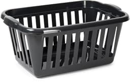 Plasticforte Wasmand - 2x - zwart - kunststof - 40 liter - 60 x 40 x 26 cm - manden voor wasgoed - huishouden - opbergmand — thumbnail 2