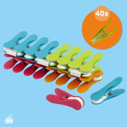 LaundrySpecialist Wasknijpers soft grip - 40 stuks - klein en extra stevig - wasknijpers plastic - wasknijpers kunststof - knijpers plastic — thumbnail 5