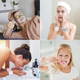 Allecto Plus - Set van 4 Flanel Reinigingsdoekjes voor Gezichtsverzorging met Haarbandjes en Clips - 4 Kleuren — thumbnail 3