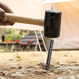 Grondanker Stakes Heavy Duty 12 Inch Rechte Wapening voor Tuin en Camping - Zwart Gepoedercoat Staal — thumbnail 5