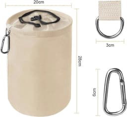 Grote Pennenbak met Lanyard en Karabijnhaak - Beige — thumbnail 2