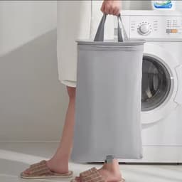 Luxe 2 in 1 wasmand met uitneembare waszakken - duo wasmand - kleding waszak - schone was — thumbnail 4
