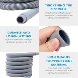 Afvoerslang voor wasmachine - Universele afvoerslang - Verlengslang voor afvoerslang - Verdikt en dik - Volautomatische ventilatorslang - 1 m universele verlengslang voor afvoerslang - met aansluitklem en adapter — thumbnail 4