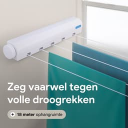 Waslijn uittrekbaar buiten en binnen - 5 lijnen - 4m draad - Droogrek Hangend - Wasrek Hangend - Geschikt voor kamperen, camper, camping - Uittrekbare - Rol drooglijn - Rekken - Luft — thumbnail 5