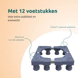 George Napoli Wasmachine Verhoger 12 Poten - Opbouwmeubel - Sokkel - Onderzetter - Onderbouwkast - 300 kg Draagvermogen - Kast - Ook voor Droger, Koelkast, Vaatwasser en Vriezer — thumbnail 5