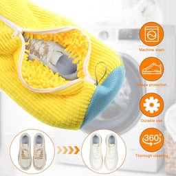 Herbruikbare dieptereiniging schoenentas - Premium rits - Draagbare schoenen waszak - Canvas trainers - Schoenreiniger kit — thumbnail 3
