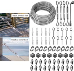 Onzichtbare waslijn - Winddichte hanger voor buiten kamperen - Kampeerwaslijn - kampeeraccessoires - Waslijn - Sterke waslijn - Zilver — thumbnail 1