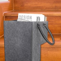 Trapmand - Trappenmand-organizer - 40cm - multifunctionele trapmand - opvouwbare L-vormige opbergmand van vilt - Geschikt Voor thuiskantoor, tapijt en houten trappen - grijs — thumbnail 3
