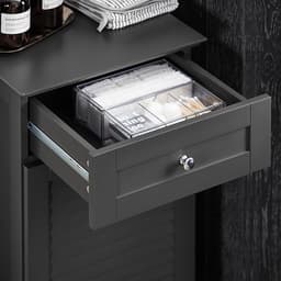Waskast met Waszak - Wasverzamelaar - Wasmand - Flexibele opslag - Accessoirelade - Inclusief gekleurde handgrepen - Donkergrijs - 40 cm x 90 cm x 38 cm — thumbnail 4