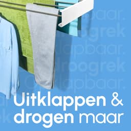 Bodo Droogrek Inklapbaar - Wanddroogrek - 80 cm - Inclusief Boormal - Vernieuwd 2025 Model - Wasrek Hangend - Uitklapbaar - Muur - Ophangbaar - 4m Drooglengte - Wit — thumbnail 4