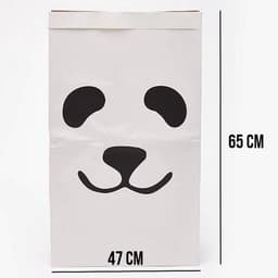 Waszak met Panda Print - Badkamer Was Zak - Laundry Bag - wit-zwart - 65 x 47 cm — thumbnail 2