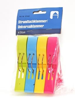 Trendoz Handdoeken knijpers XL - 8x - kleurenmix - kunststof - 12 cm - wasknijpers in groot formaat — thumbnail 4