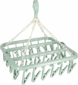 Benson Droogcarrousel - 2x - groen - kunststof - 32 clips/knijpers - 30 x 40 cm - droogmolen — thumbnail 5