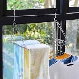 2 stuks Verstelbaar Hangend Roestvrijstalen Droogrek voor Balkon en Verwarming - Ruimtebesparend en Duurzaam - Perfect voor Kleding, Handdoeken en Kussens — thumbnail 5