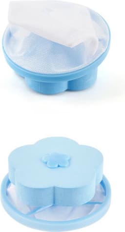 Wasmachine filter - Wasmachine reiniger - Wasmachine vuilreiniger - Wasmachine cleaner - Blauw - Herbruikbaar - Wasfilter - Schoonmaakmiddel - Vuil verwijderen - Drijvend vangnet - Haarvanger - Haar vanger - Ontstopper - Thuis innovatie - Vangnet — thumbnail 2