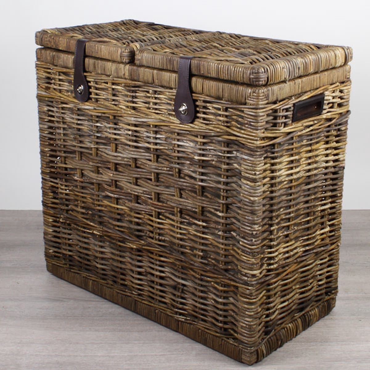 Migo Styling - Wasmand - Duo - 2 klep - Naturel - Brown - 70x35xH65 - Riet - Rotan - Rechthoek — afbeelding 1