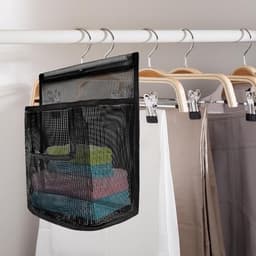 Hanging bag voor kledingknijpers - Opbergzak voor squeegee en doucheaccessoires - Ideaal voor wasruimte en balkon, zwart — thumbnail 2