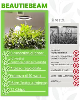Groeilamp voor kamerplanten, led-groeilamp, volledig spectrum, in hoogte verstelbaar, automatische timer, lage veiligheidsspanning 5 V, ideaal voor grote lichtplanten, zwart, 2 stuks — thumbnail 4