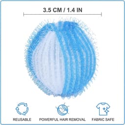 Wasmachineballen voor huisdieren, 12 stuks, blauw, herbruikbaar, voor het verzamelen van honden- en kattenharen, pluisverwijderaar voor schone kleding, in wasmachine en droger — thumbnail 4