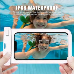 beschermhoes voor smartphone, set met waterdichte tas, waterdichte tas, heuptas voor sport, vissen, zeilen, wandelen, bescherm je mobiele telefoon, portemonnee (2 wit) — thumbnail 4