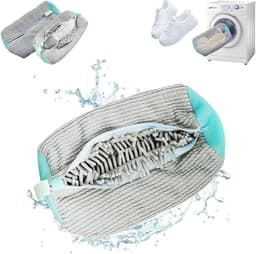 Waszak Voor Schoenen Cilindrische Schoenwaszak Wasnet Waszak Wasmachine Beschermtas Voor Sneakers Schoenen Organizer Tegen Vervorming en Slijtage (Grijs) — thumbnail 1