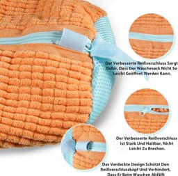 Multifunctionele waszak voor schoenen, herbruikbare waszak voor sneakers, beschermt schoenen en wasmachine, geschikt voor alle types schoenen (oranje kleur) — thumbnail 5