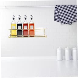 1set Muurbevestigde Keuken Kruidenset Metalen Opslagrek Voor Kruidenset Toiletten Eenvoudig Te Installeren Verwijderen Voor Ruimtes Organisatie De Keuken Badkamer — thumbnail 5