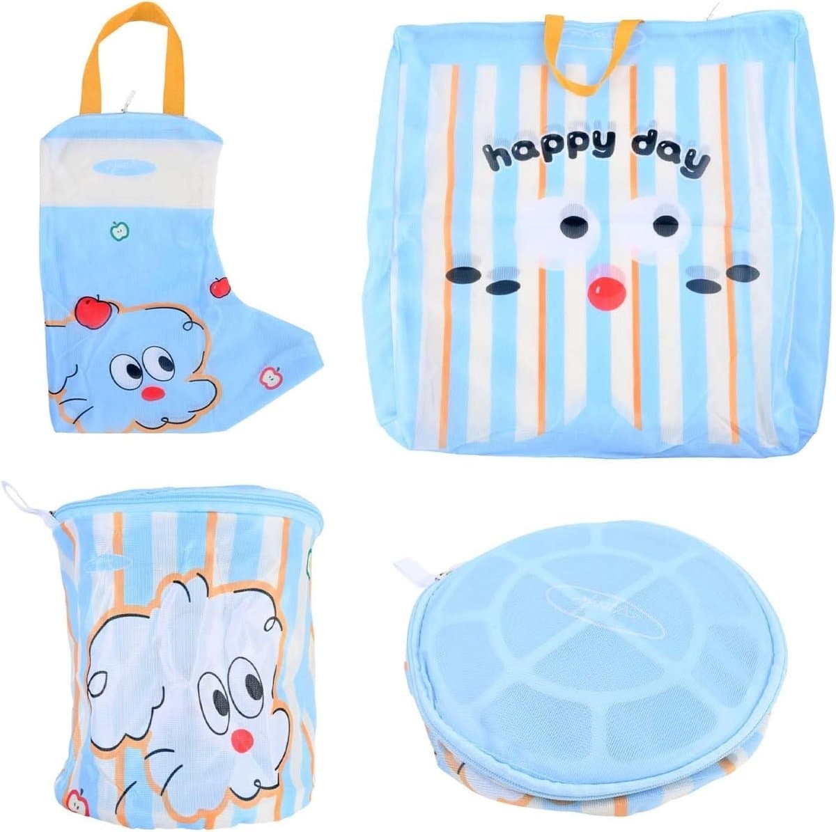 Set van 3 Wasnetten voor Wasmachine met Cartoon Hond Motief, Ideaal voor Ondergoed, Sokken en Reisaccessoires, Duurzaam met Rits en Ophanglus — afbeelding 1