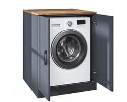 Roomart ATLANTIC-II Wasmachine Ombouwkast 70x90 cm - Onderkast - Antraciet Eiken