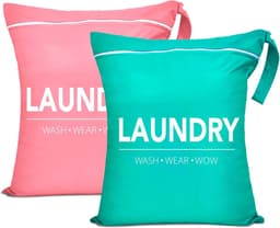 2 stuks natte zakken, 55 x 45 cm, herbruikbare wetbag, zwemspullen, opvouwbare reiswaszak met handvat, waszak voor wasmachine, natte tas, kleuterschool en baby — thumbnail 1