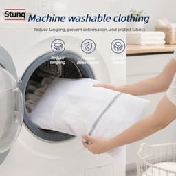 Stunq® Witte Waszakjes Set van 3 – Fijnmazig Mesh voor Delicate Was en Lingerie — thumbnail 2