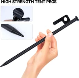 Set van 8 Grondankers van 30 cm - Stabiele Metalen Haringen voor Tent en Stormbestendige Buitenactiviteiten, Kamperen en Wandelen — thumbnail 4