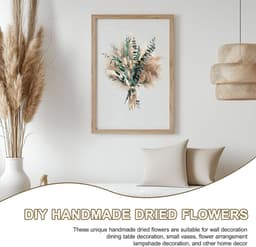 Gedroogde natuurlijke bloemen, decoratief pampasgras, compleet met gedroogde bloemen, decoratie in boho-stijl, voor huis, tuin, feest, kantoor om te knutselen — thumbnail 2