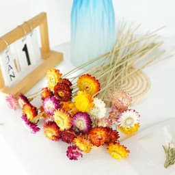 Bloemen, decoratie, 20 stuks, boeket, gedroogde bloemen, boeket, 32 cm, chrysanten, gevlochten, bloemen, natuurlijke planten voor huis, bruiloft, tafeldecoratie — thumbnail 3