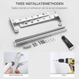 Wanddroogrek - Droogrek Inklapbaar - Wasrek - Droogtoren - Droogrekken - Droogmolen -Zilver — thumbnail 3
