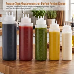 Plastic Knijpflessen - Transparant - 500 ml - 3-Holes Sausdispensers - Voor Ketchup, Olie en Ambachten — thumbnail 4