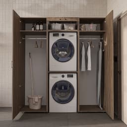 Roomart DUO-I Wasmachine Ombouwkast 187x205 cm - Kastenwand met 2 Hoge Kasten 60 - Eiken — thumbnail 3