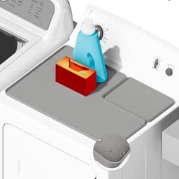 Droger Mat - Wasmachine Afdekplaat - Bescherming Keukenblad - Met Pluizenopvangopening - 66x46 cm - Grijs — thumbnail 5