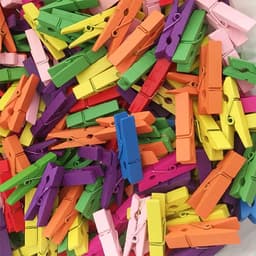 Dailygoods- Wasknijper Gekleurd - 100 Stuks - Houten Wasknijpers - Sterke Klem - Ambachten - Gezond Materiaal - Knijpers — thumbnail 3