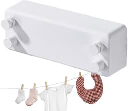 Uittrekbare Waslijn - Wasrek RVS - Kleding Drogen - Ruimtebesparend Ontwerp - 1 Meter - Wit — thumbnail 5