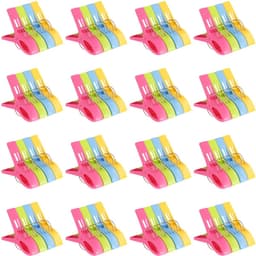 Dailygoods - 64 stuks Grote kunststof wasknijpers - Handdoekklemmen voor kleding en strandlakens — thumbnail 1