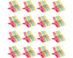Dailygoods - 64 stuks Grote kunststof wasknijpers - Handdoekklemmen voor kleding en strandlakens