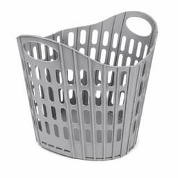 Opvouwbare Wasmand Grijs - 18 Liter - Inklapbare Kunststof Wasmand met Handgrepen - Ventilerend en Ruimtebesparend - Ophangbare Wasgoedmand — thumbnail 1