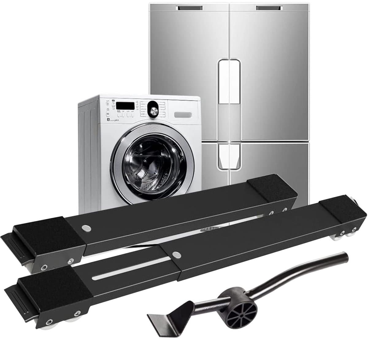 Dailygoods - Wasmachine-onderstel met wieltjes - Verstelbaar en antislip voor stabiliteit — afbeelding 1